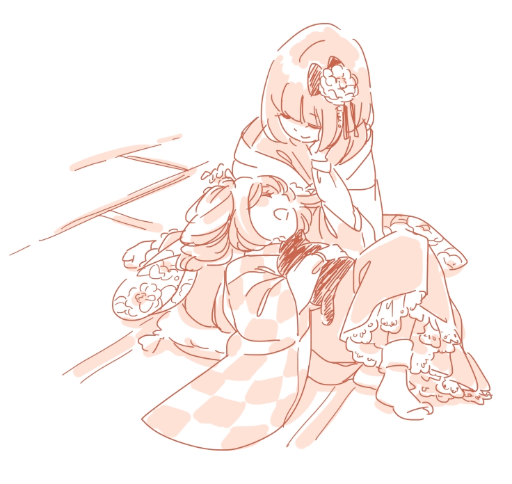 hieda no akyuu and motoori kosuzu (touhou) drawn by mitsumoto_jouji