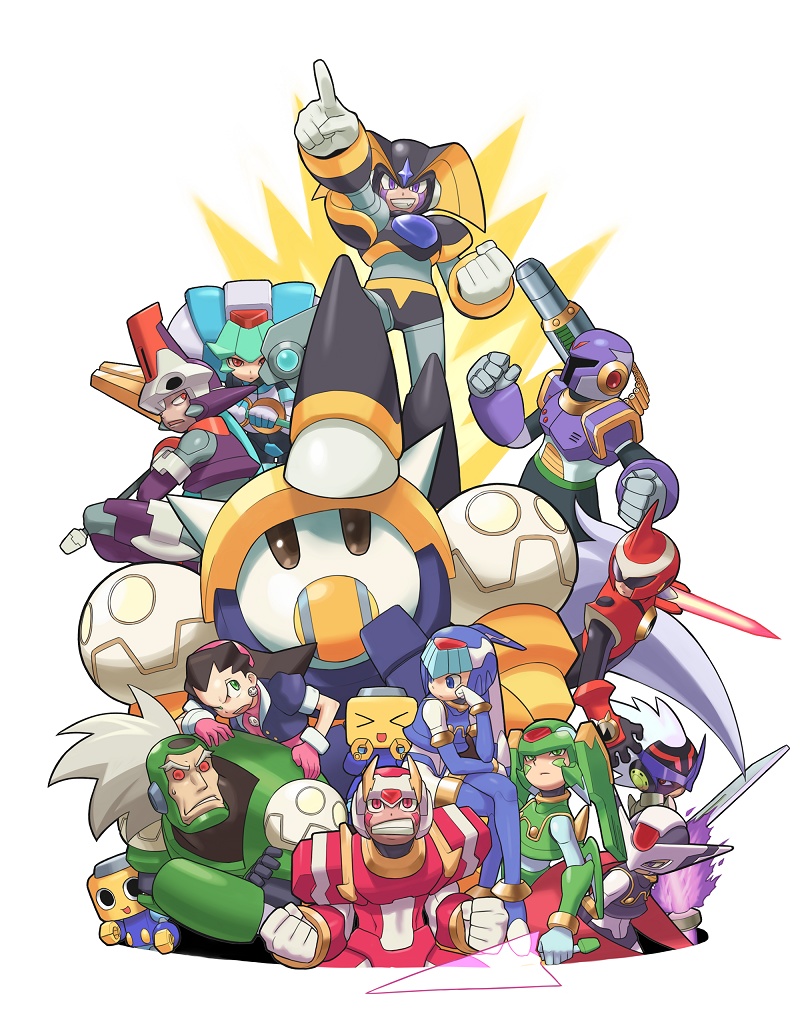 tron bonne, fairy leviathan, servbot, pandora, model w, and 11 more (mega man and 6 more) drawn by kin_niku