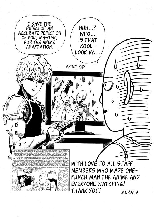 saitama and genos (one-punch man) drawn by murata_yuusuke
