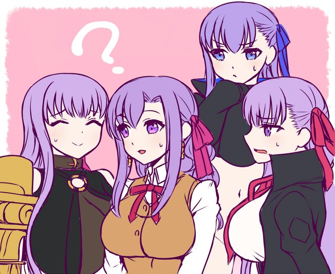 matou sakura, bb, meltryllis, and passionlip (fate and 2 more) drawn by tanaka_gorbachev