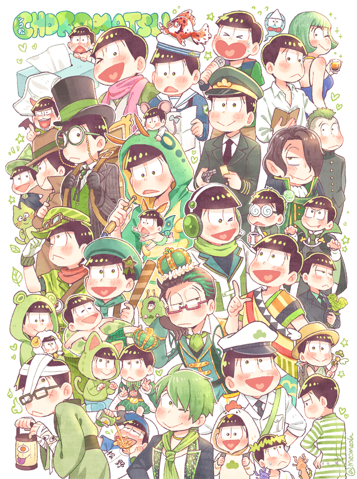 matsuno choromatsu, caterpillar, dracula, and dormouse (osomatsu and 4 more) drawn by meoon