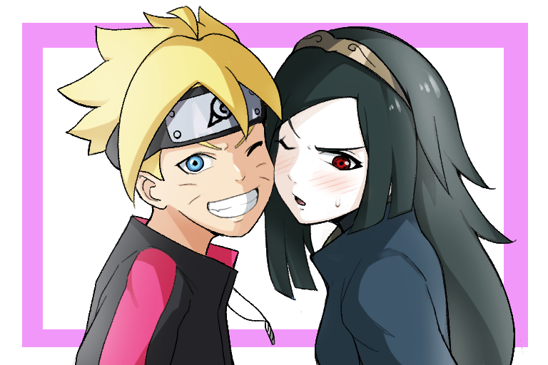uzumaki boruto and uchiha nanashi (naruto and 1 more) drawn by srwbobobi