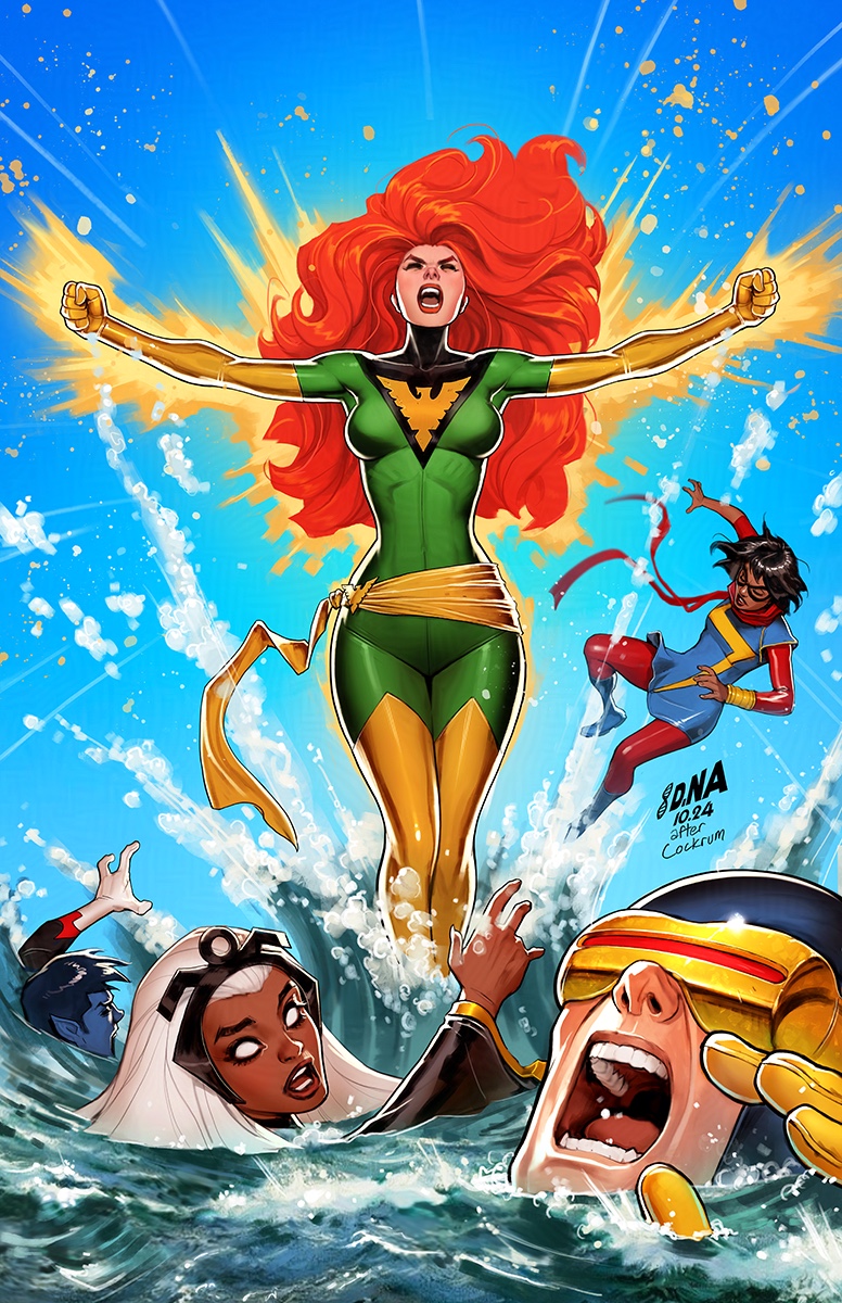storm, cyclops, ms. marvel, jean grey, kamala khan, and 2 more (marvel and 1 more) drawn by david_nakayama