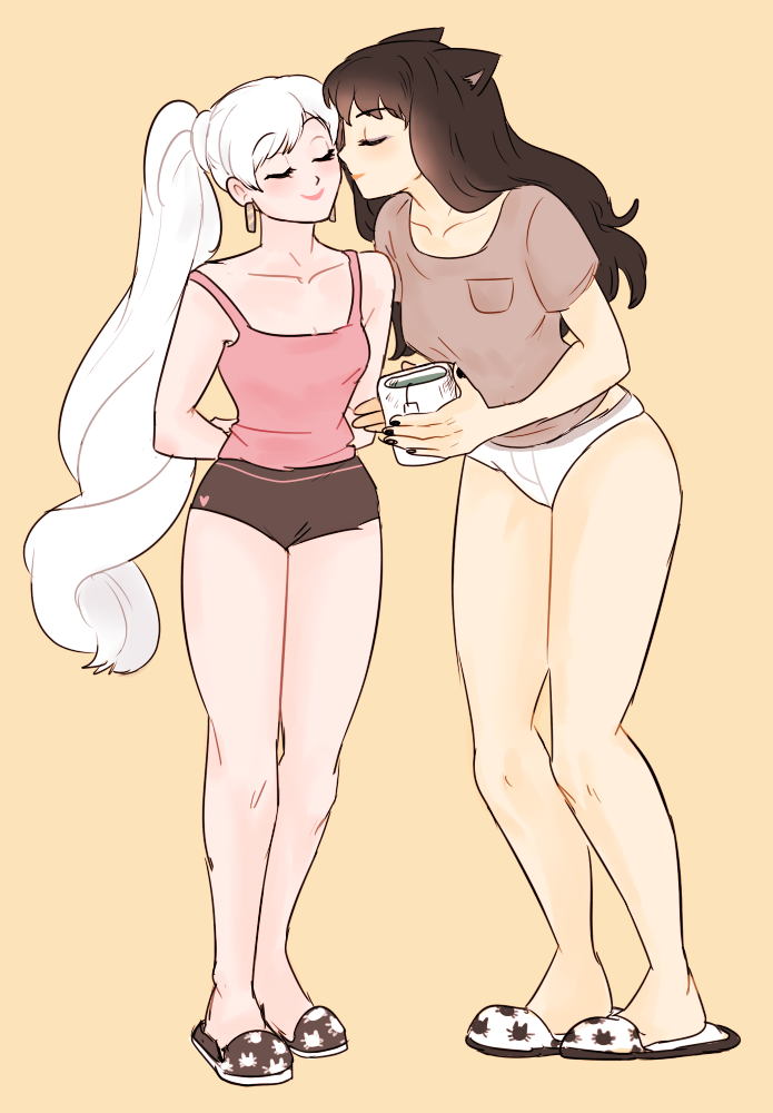 weiss schnee and blake belladonna (rwby) drawn by dashingicecream