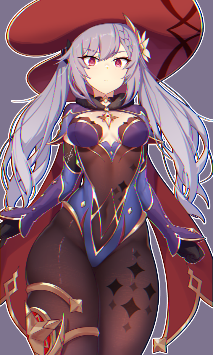 mona and keqing (genshin impact) drawn by dev_(dev0614)