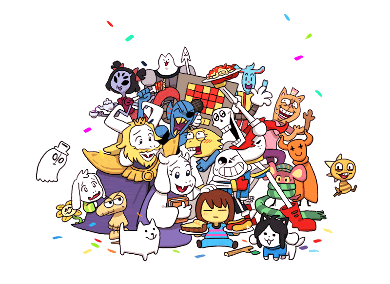 frisk, sans, papyrus, undyne, toriel, and 13 more (undertale) drawn by unoobang