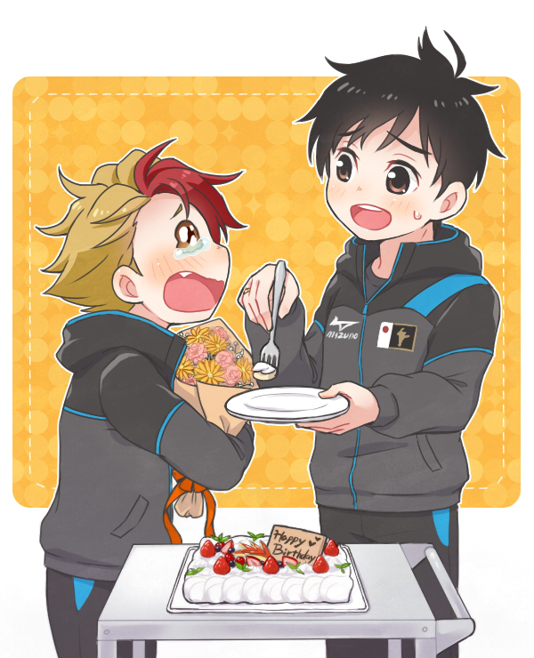 katsuki yuuri and minami kenjirou (yuri!!! on ice) drawn by ruei_(chicking)