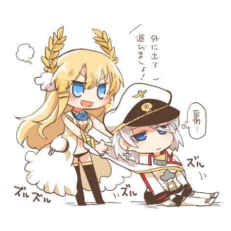 tirpitz and victorious (azur lane) drawn by rebecca_(keinelove)