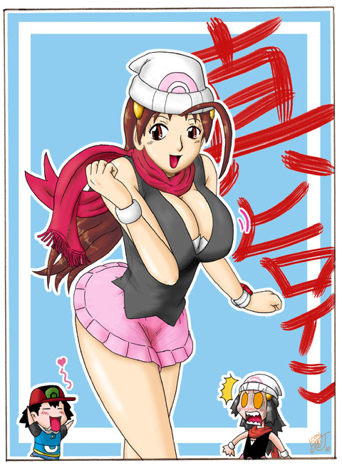 dawn, ash ketchum, and delia ketchum (pokemon and 1 more) drawn by gouguru