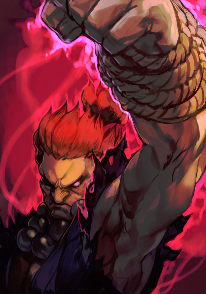 akuma (street fighter and 1 more) drawn by hungry_clicker