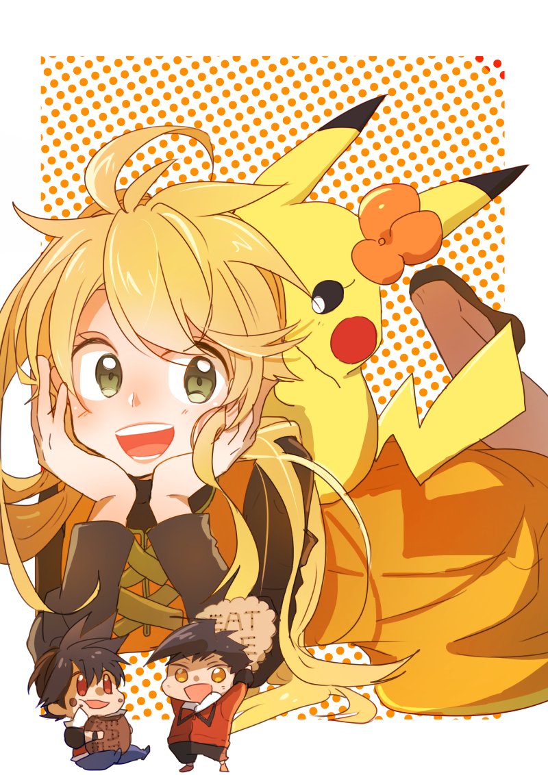 pikachu, red, ethan, yellow, and chuchu (pokemon and 1 more) drawn by marutoko45