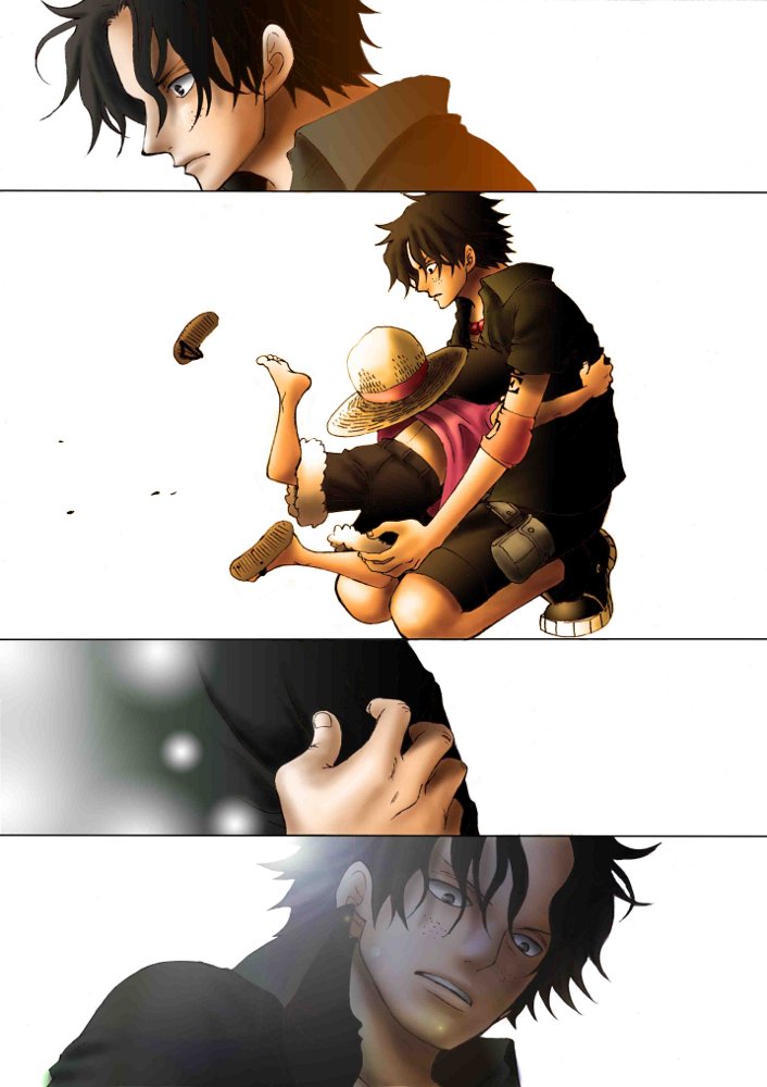 monkey d. luffy and portgas d. ace (one piece) drawn by kara_(acluf-0156)