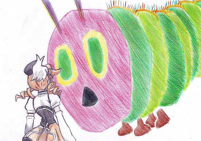 tomoe mami and the very hungry caterpillar (mahou shoujo madoka magica and 1 more) drawn by hiraichi