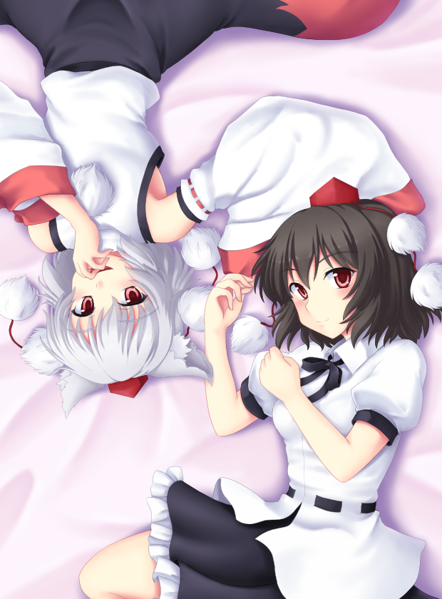 shameimaru aya and inubashiri momiji (touhou) drawn by isaki_(gomi)