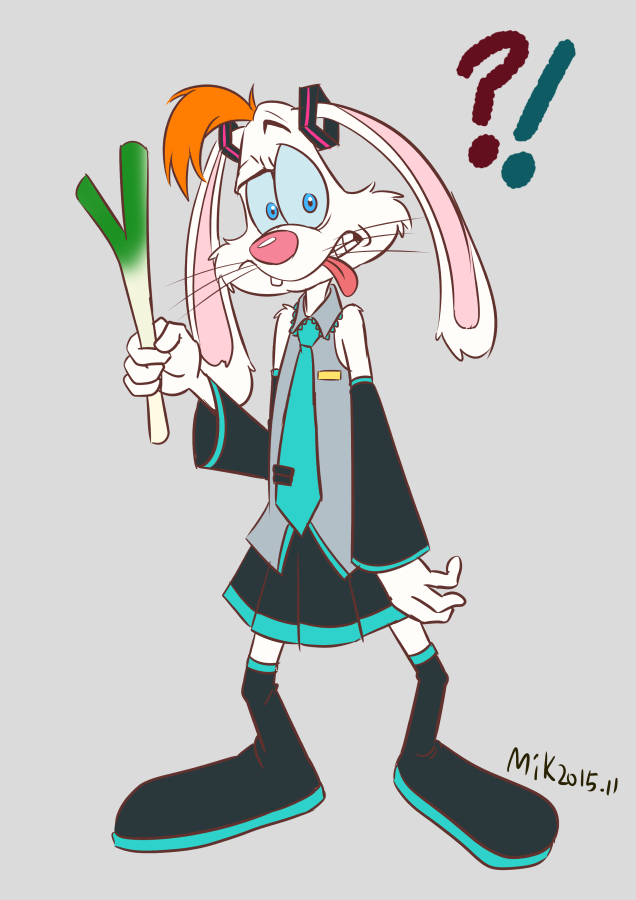 hatsune miku and roger rabbit (vocaloid and 1 more) drawn by mikmix