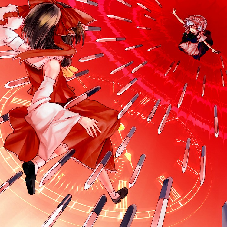 hakurei reimu and izayoi sakuya (touhou and 1 more) drawn by xero