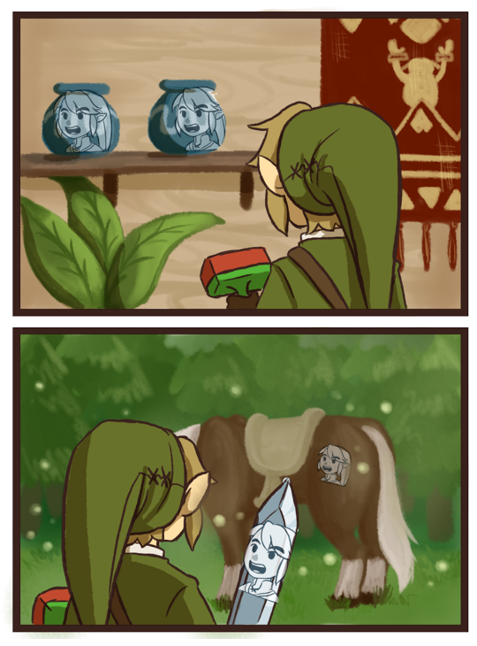 link and epona (the legend of zelda and 1 more) drawn by chat-en-rose