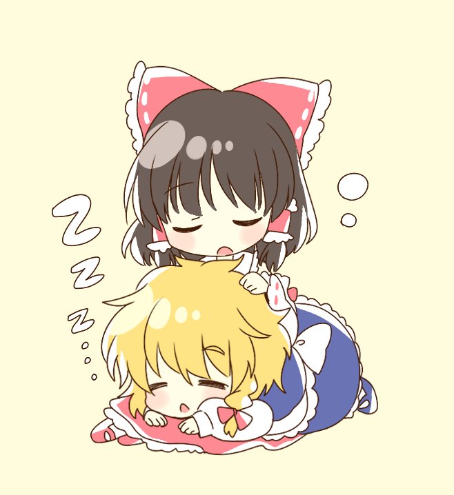 hakurei reimu and kirisame marisa (touhou) drawn by muzuki_uruu