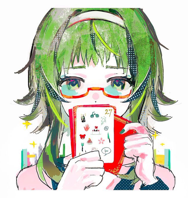 gumi (vocaloid and 1 more) drawn by haoziddd