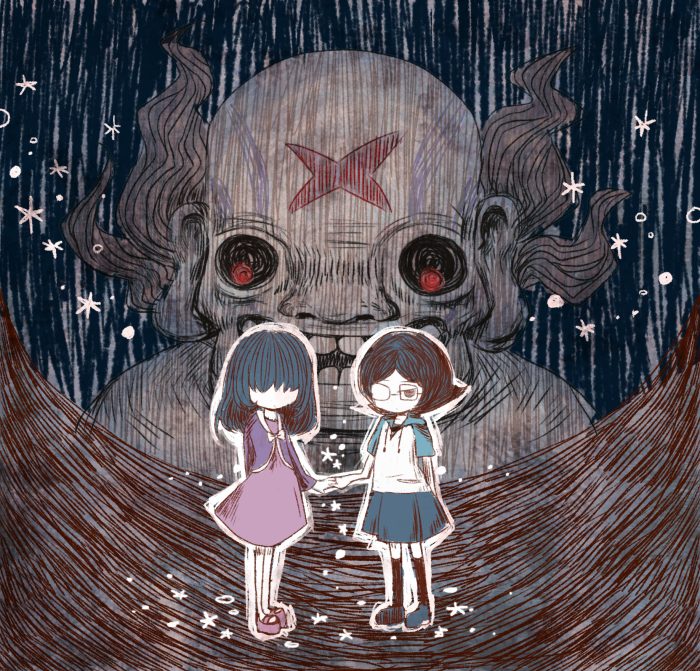 sakai shizuka, maeda rina, and oboro nyuudou (youkai watch) drawn by umi_(srtm07)