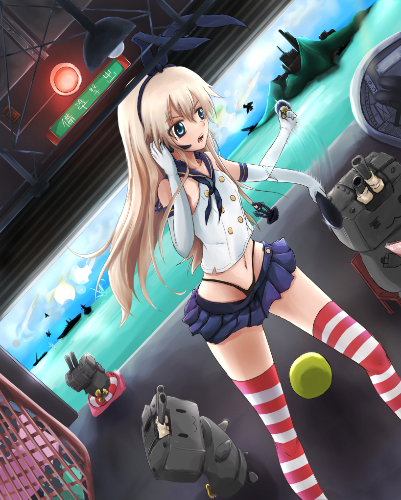 shimakaze and rensouhou-chan (kantai collection) drawn by realdragon