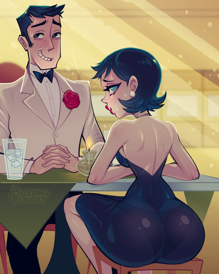 professor utonium and miss keane (powerpuff girls) drawn by bleedingpervert and zoe_stanley