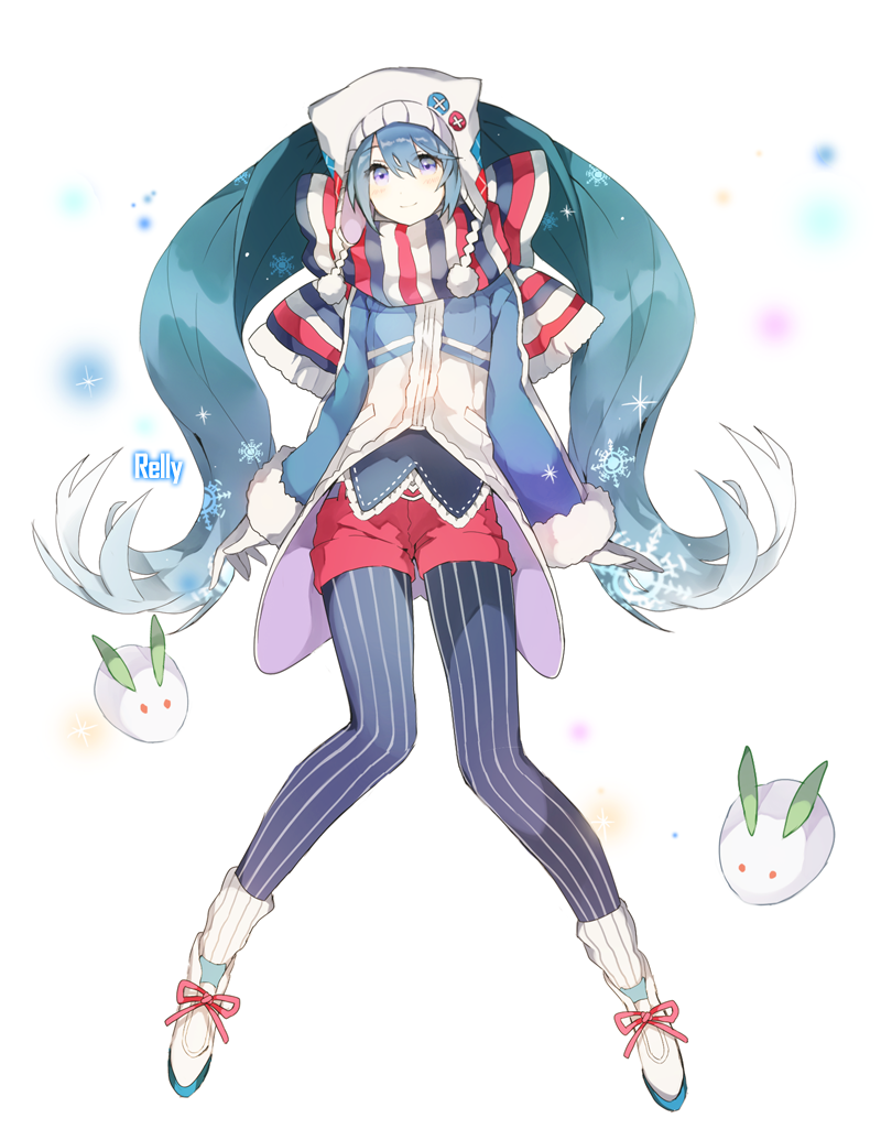 hatsune miku and yuki miku (vocaloid) drawn by relly