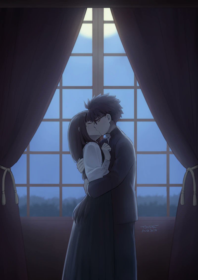 tohno akiha and tohno shiki (tsukihime) drawn by iida_toyoyuki