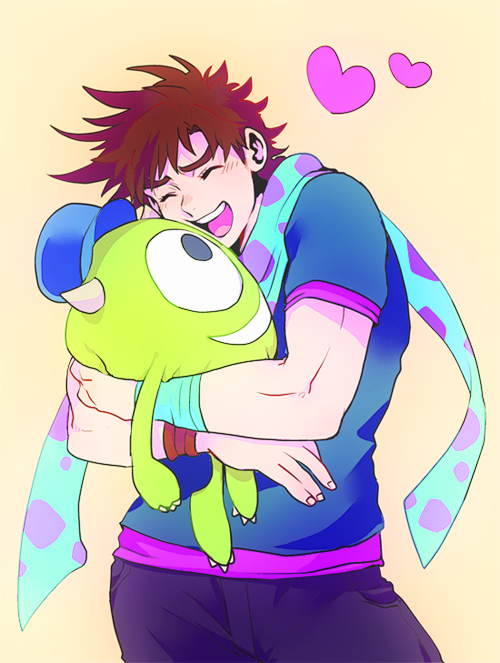 joseph joestar and mike wazowski (jojo no kimyou na bouken and 1 more) drawn by hamadaichi