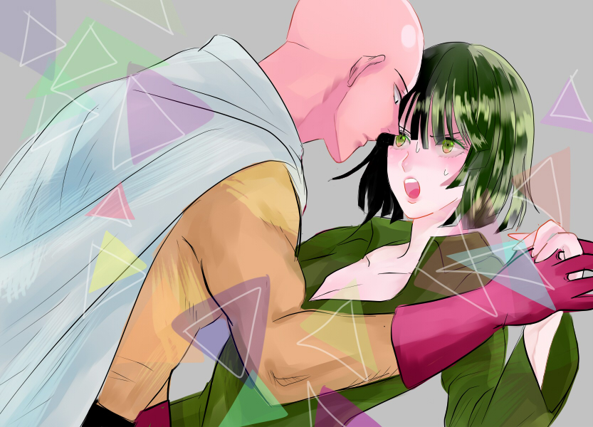 fubuki and saitama (one-punch man) drawn by lqq1713