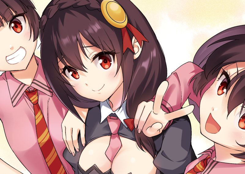 yunyun, funifura, and dodonko (kono subarashii sekai ni shukufuku wo! and 1 more) drawn by taromarun