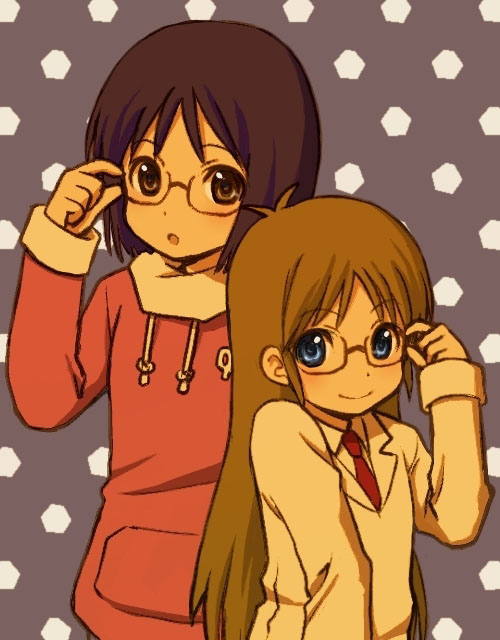 shinonome nano and professor shinonome (nichijou) drawn by seiru_(prairie)