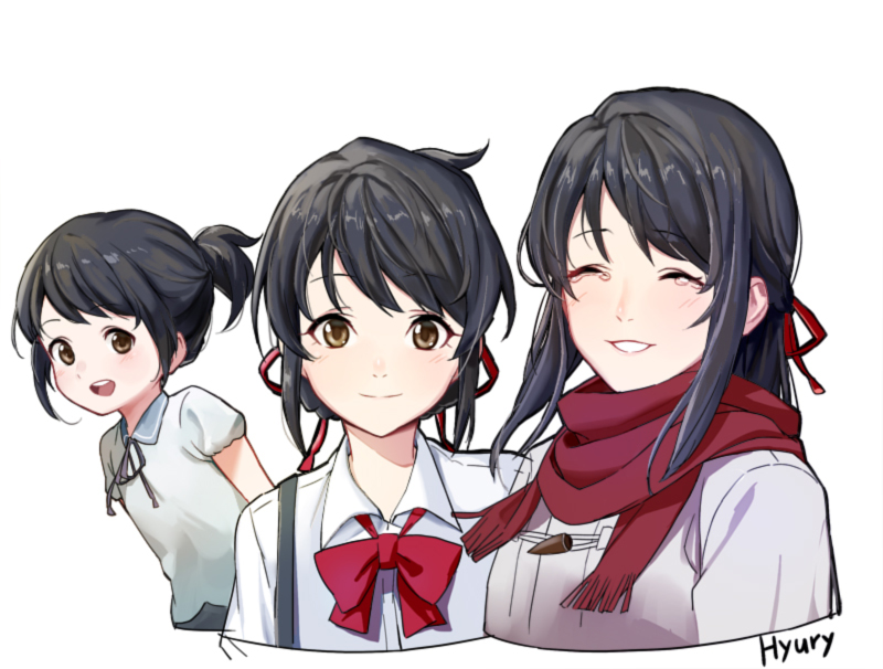 miyamizu mitsuha (kimi no na wa.) drawn by hyury