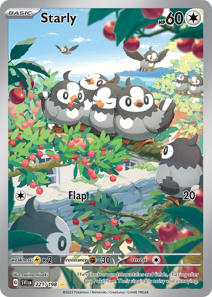 starly (pokemon and 1 more) drawn by saino_misaki