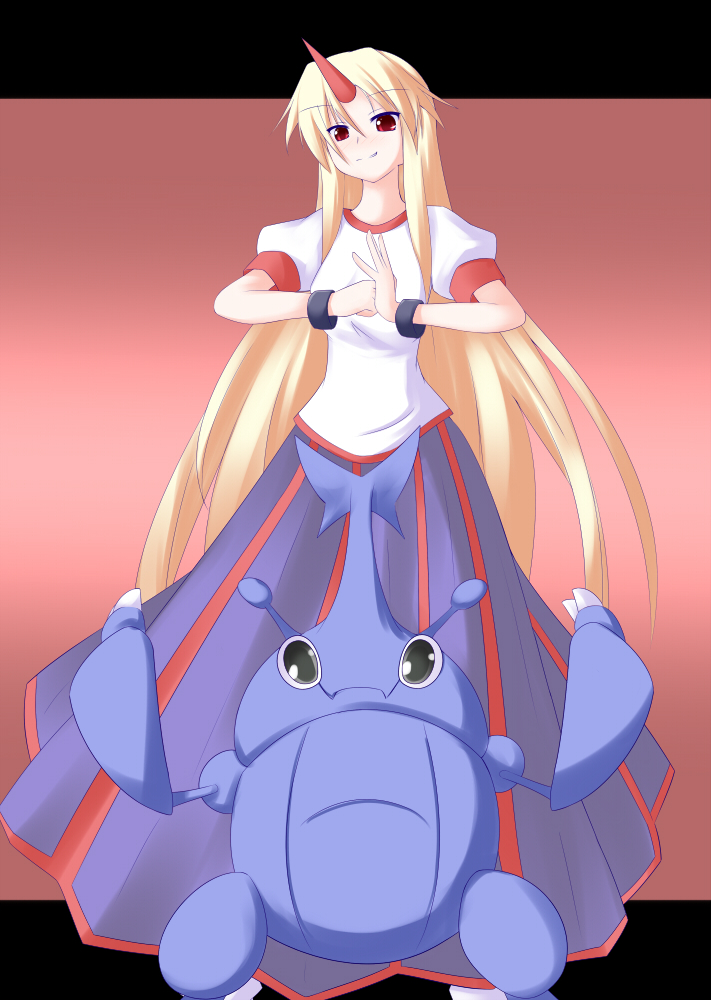 hoshiguma yuugi and heracross (touhou and 1 more) drawn by miyo_(miyomiyo01)