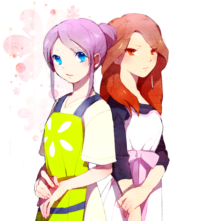 raimon natsumi and kudou fuyuka (inazuma eleven go and 1 more) drawn by hakusai_(tiahszld)