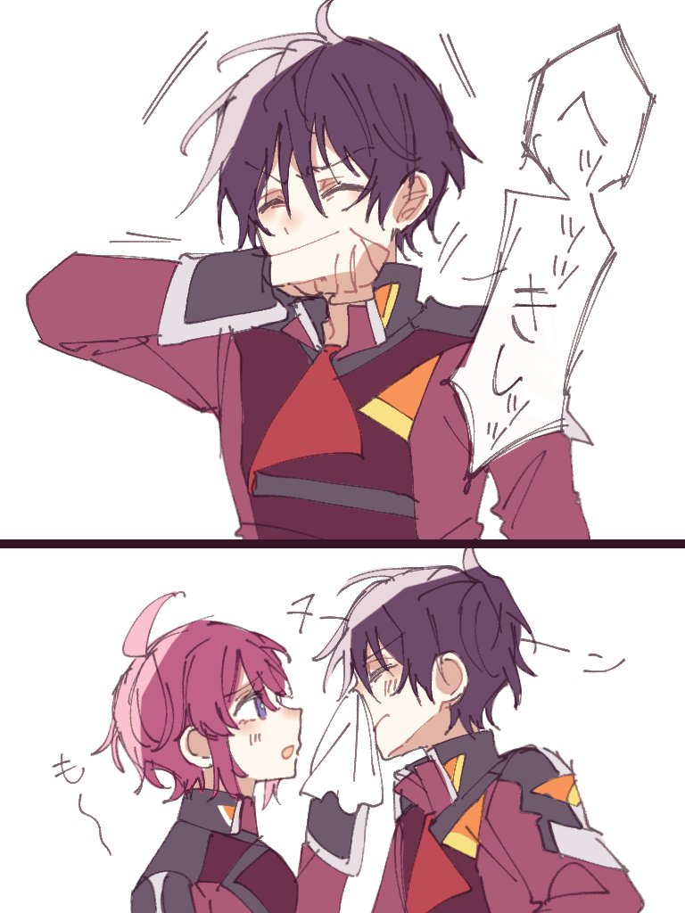 lunamaria hawke and shinn asuka (gundam and 2 more) drawn by er1ji6ou2004