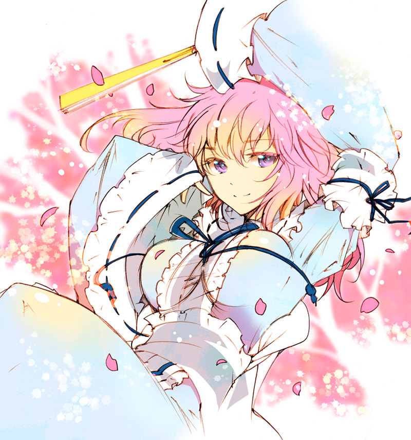 saigyouji yuyuko (touhou) drawn by ichizen_(o_tori)