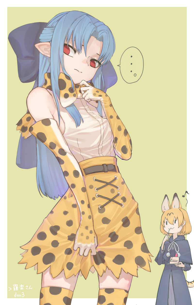 serval and len (kemono friends and 1 more) drawn by don3