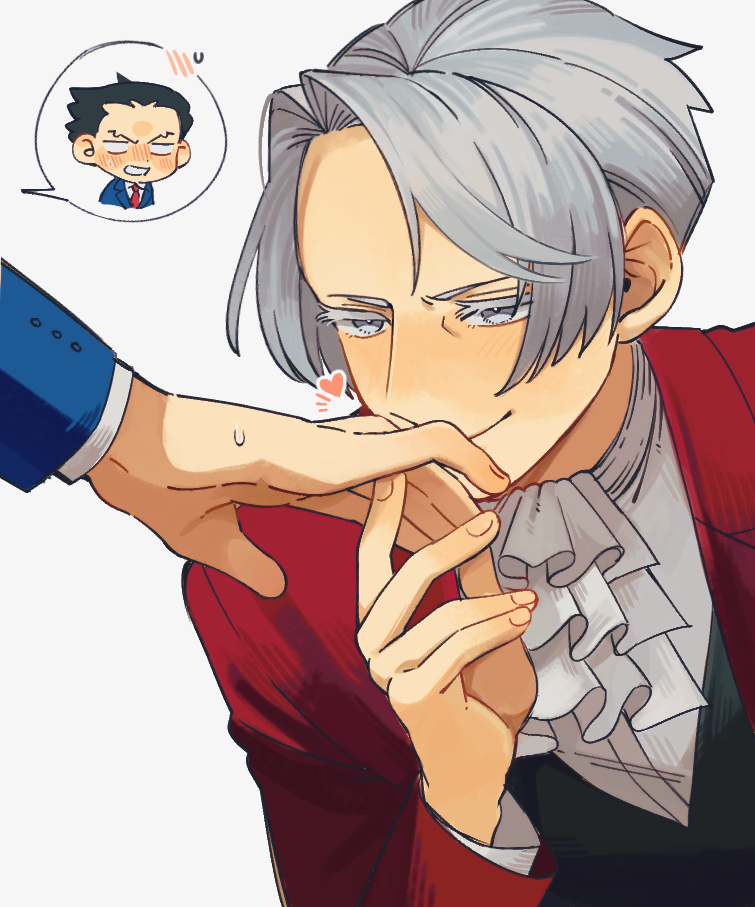 phoenix wright and miles edgeworth (ace attorney) drawn by dajiobjaction