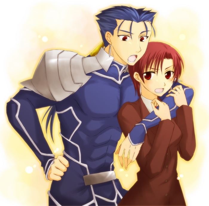 cu chulainn and bazett fraga mcremitz (fate and 2 more) drawn by akiha_(ominaeshi)