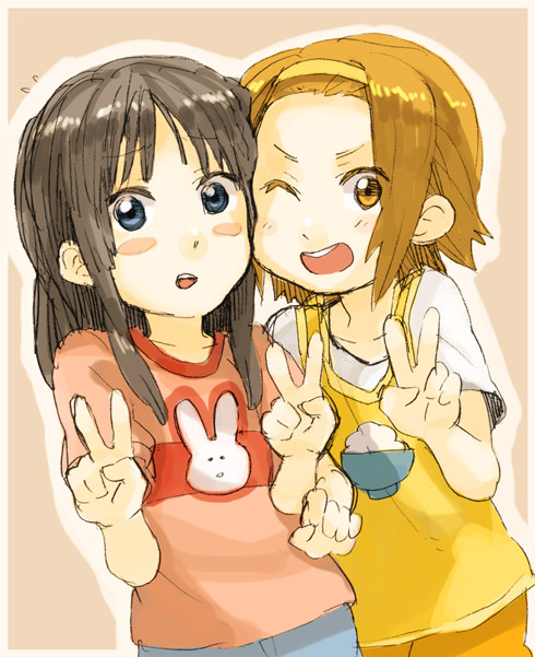 akiyama mio and tainaka ritsu (k-on!) drawn by fukutarou_(enji127)