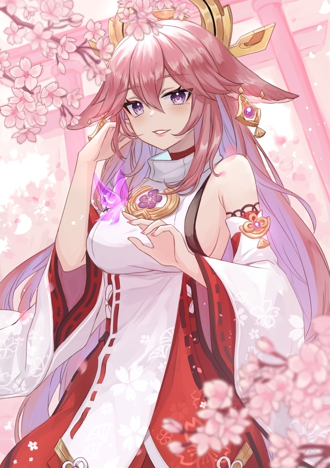 yae miko (genshin impact) drawn by ten-chan_(eternal_s)