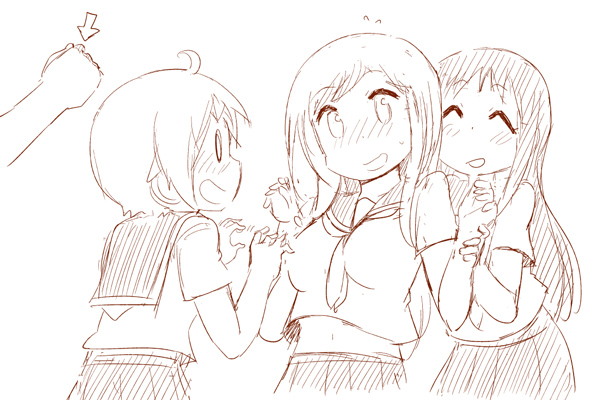 hinata yukari, nonohara yuzuko, and aikawa chiho (yuyushiki) drawn by nagian