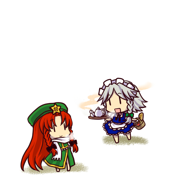 izayoi sakuya and hong meiling (touhou) drawn by socha
