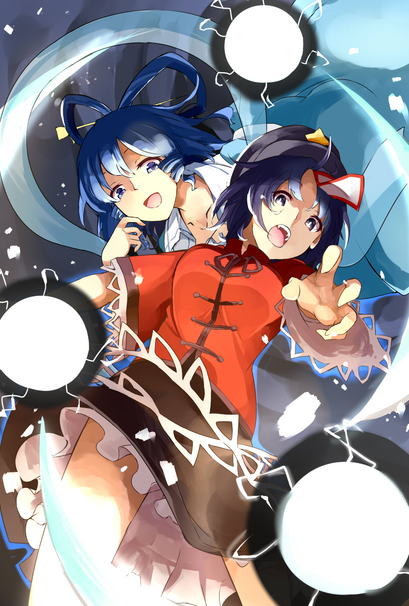 kaku seiga and miyako yoshika (touhou) drawn by deetamu
