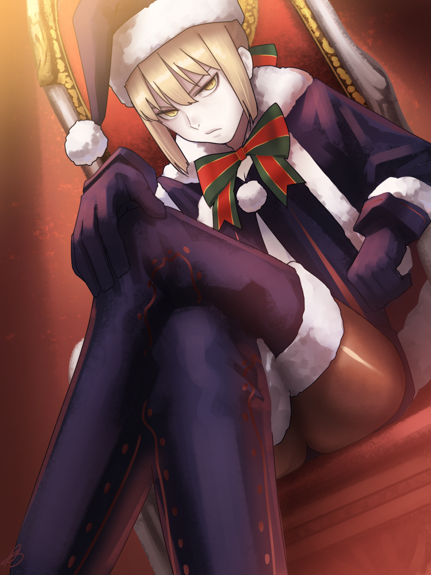 artoria pendragon, saber alter, and santa alter (fate and 1 more) drawn by amino_(tn7135)