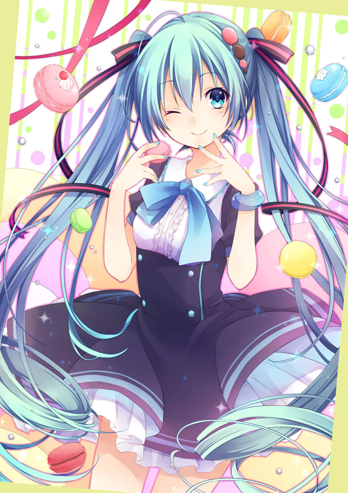 hatsune miku (vocaloid and 1 more) drawn by kuroi_(liar-player)