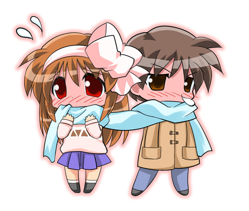 tsukimiya ayu and aizawa yuuichi (kanon) drawn by kannazuki_yukito