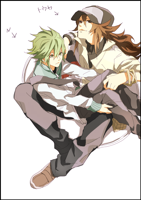 hilbert and n (pokemon and 1 more) drawn by tsurukame_(mihomi)